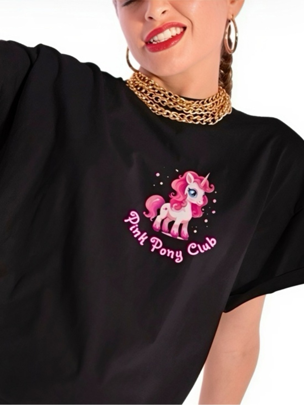 TBM | Black Short Sleeve ‘SECURITY’ The Pink Pony Club employee Tee